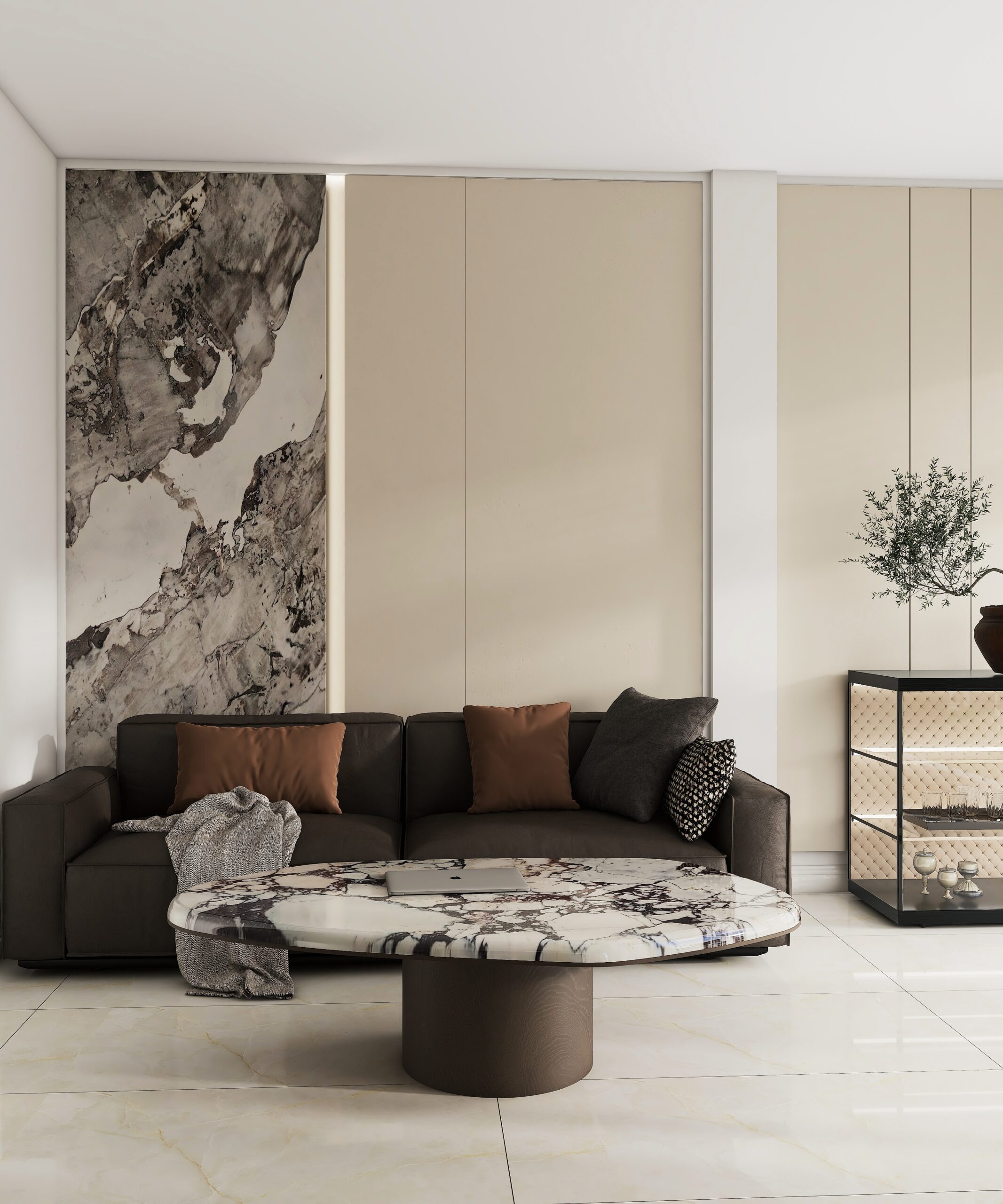  Skupiona na designie – Projekt salonu z kuchnią